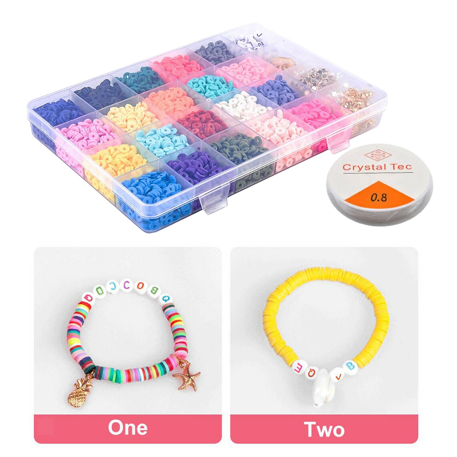 Clay Heishi Beads Polymer Clay Beads Kit Handmade Loose Spacer Beads 6mm