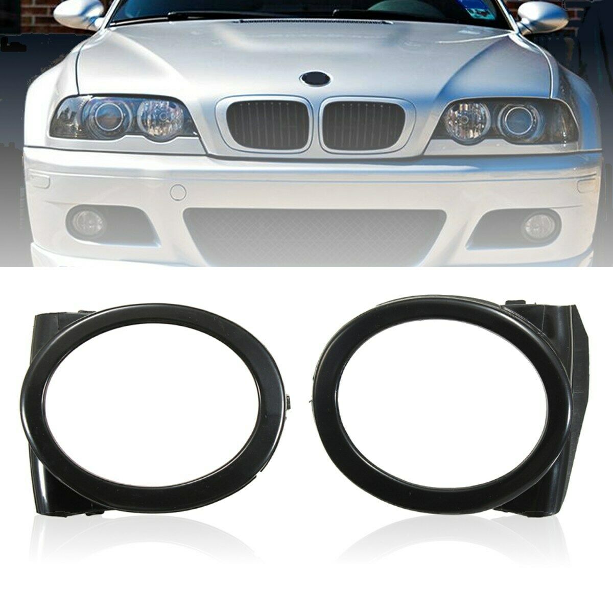 1 Pair Car Fog Light Covers for BMW E46 M3 01-06 Left+Right Front Light Cover