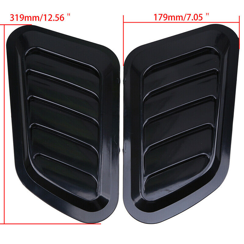 Universal Pair Black Air Flow Intake Bonnet Decorative Vent Hood