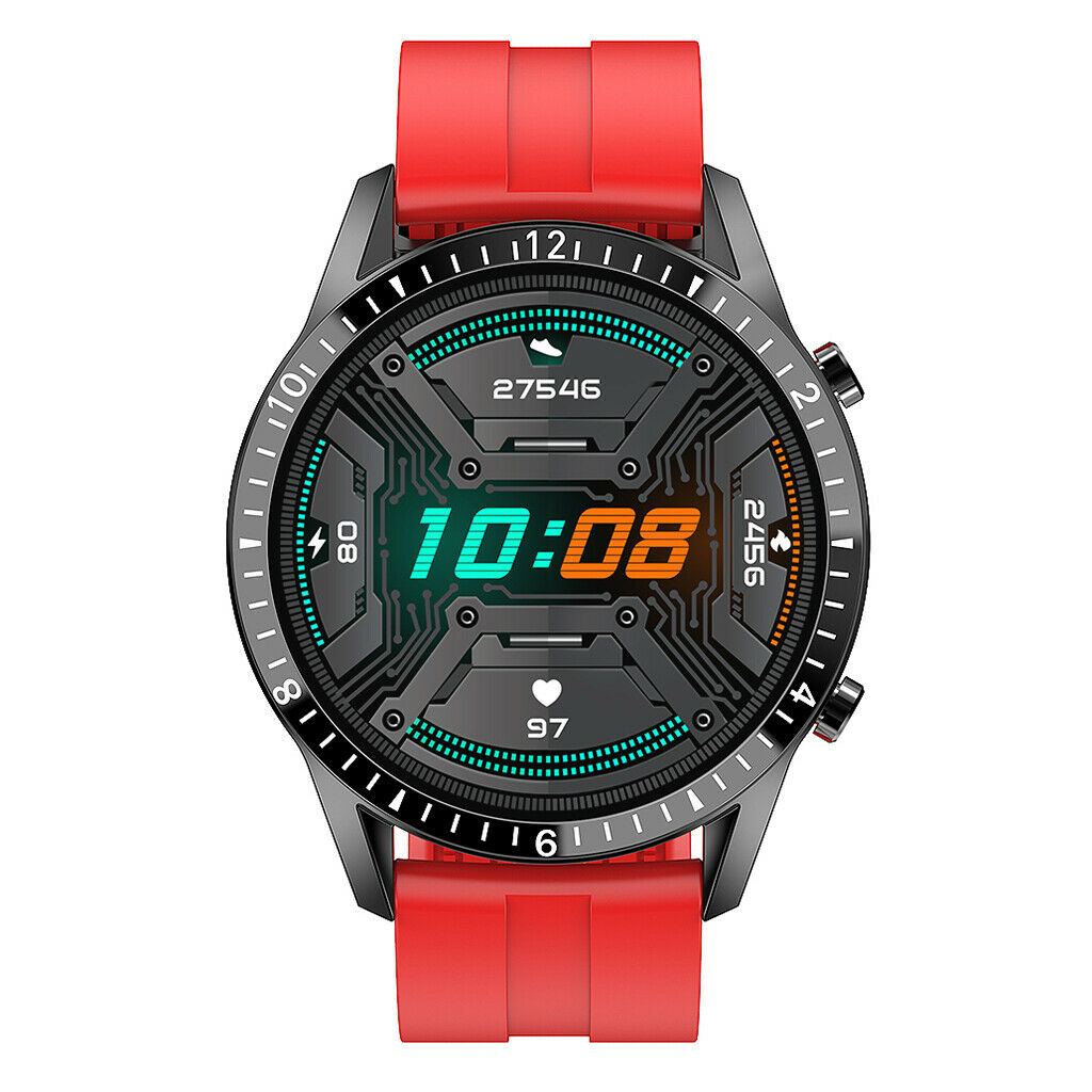 New i9 Smart Watch Heart Rate Blood Oxygen Monitor  Red silicone Band