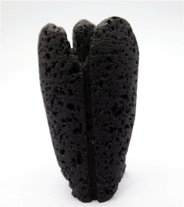 39x24x12mm Black Volcano Stone Carved Angel Statue Healing Decoration HH8086