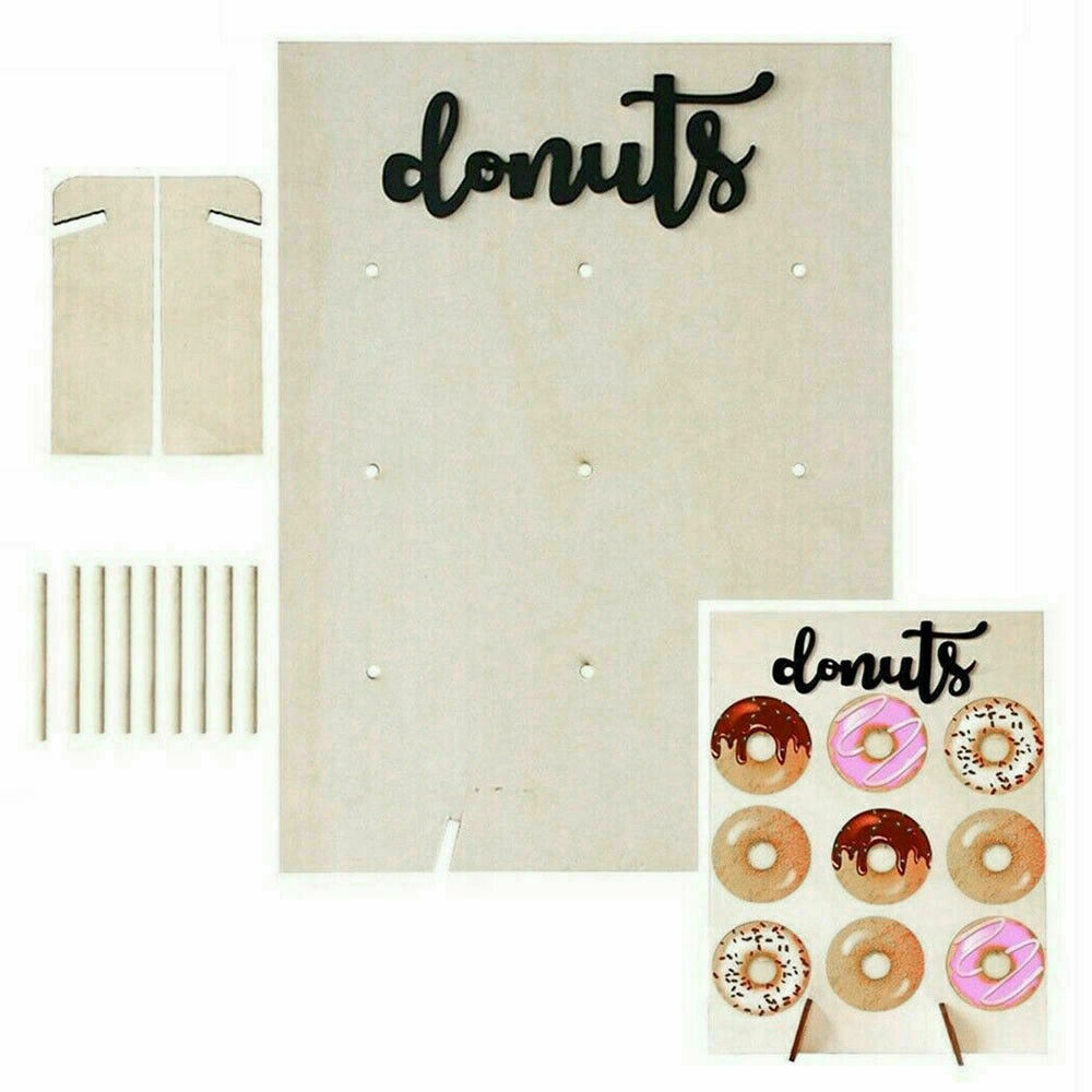 Donut Wall Stand Wooden Sweet Doughnut Holds Party Wedding DIY Storage Rack