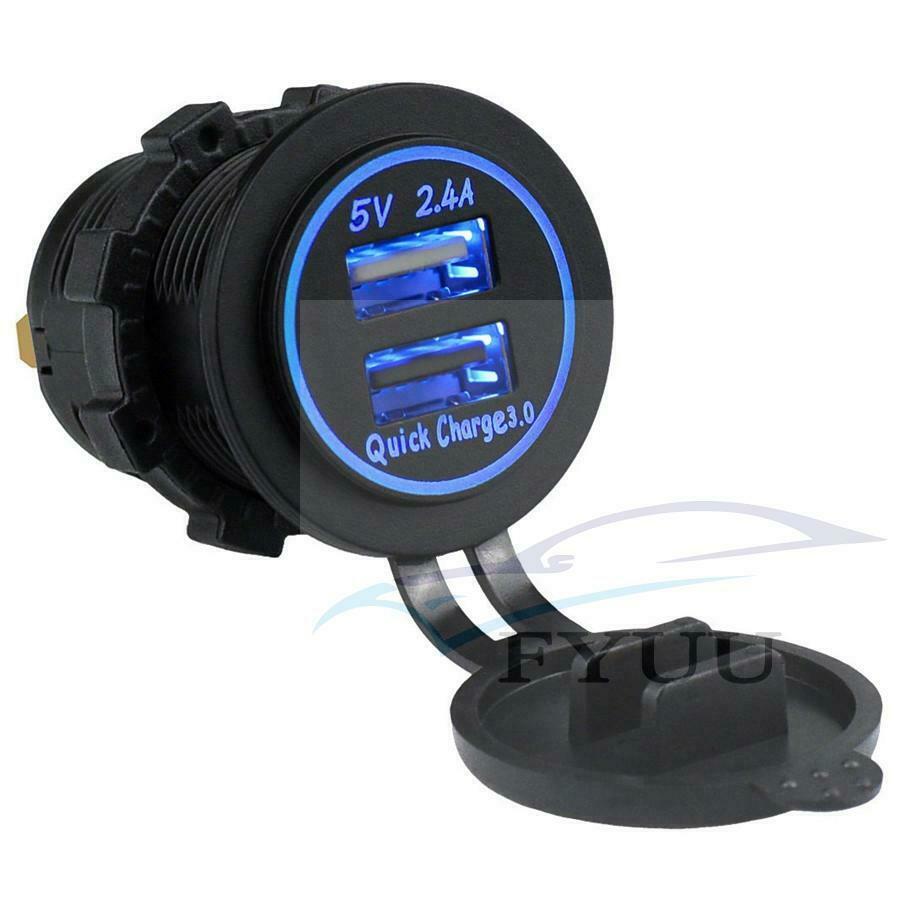 USB Motorcycle Bike Charger QC 3.0 Quick Charger for Kawasaki versys650 12V 22A