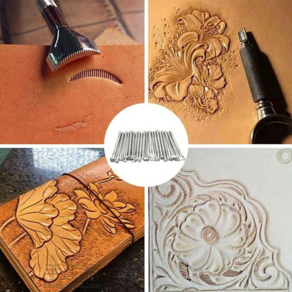 Leather Stamping Tool Working Saddle Making Set Carving Craft Stamp Puncher DIY