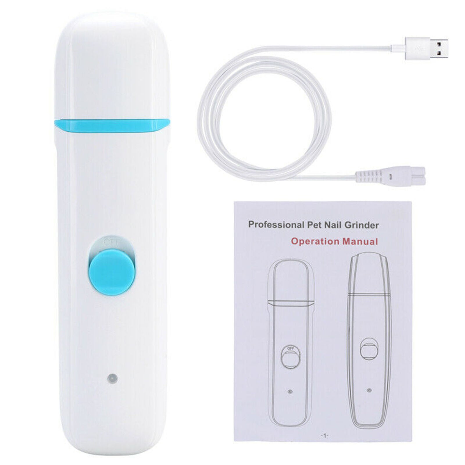 Electric Dog Cat Pet Claw Toe Nail Trimmer Tool Care Grooming Grinder Clipper AU