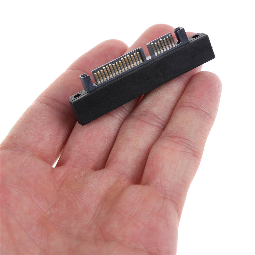 Black SATA 7 + 15 Pin 22 Pin Male to 22 Pin Female Right Angle Convertor F.l8