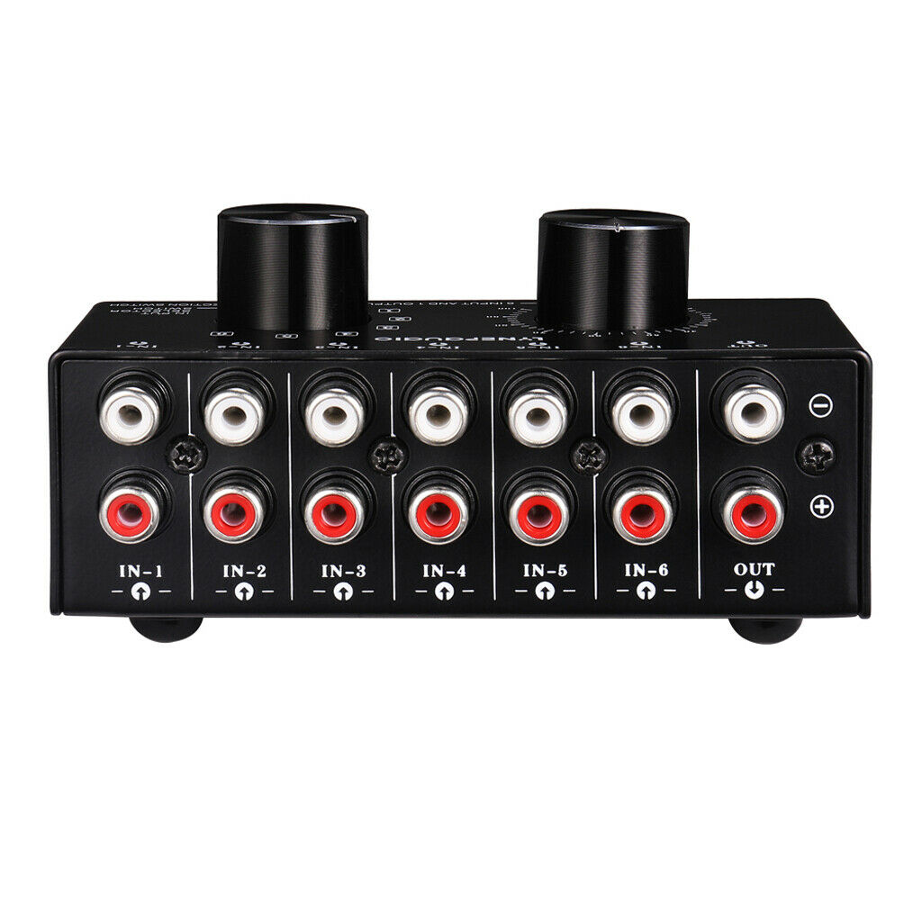 6 Input 1 Output Source Switch Box Switcher Professional Speaker Selector
