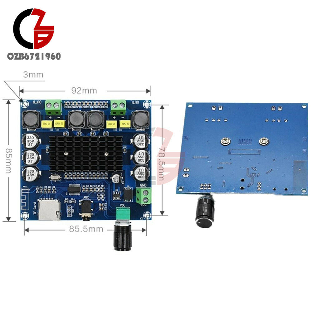 TPA3116 Digital Bluetooth 4.1 Power Amplifier Board TF Card AUX 50W*2 XH-A104