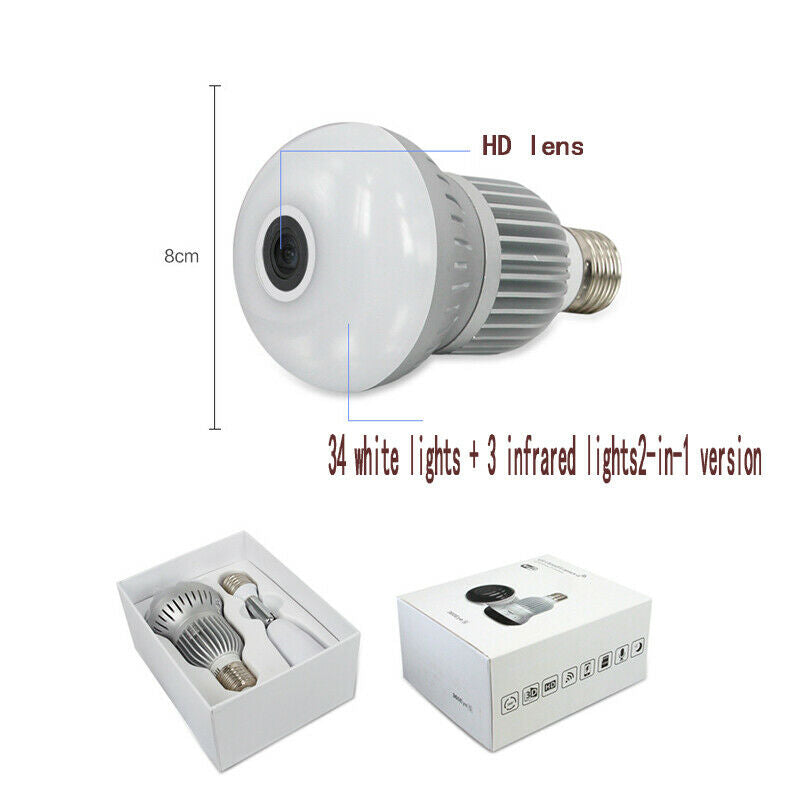 360Â° Panoramic WiFi Hidden Camera 1080P HD Light Smart Cam Security System 5V