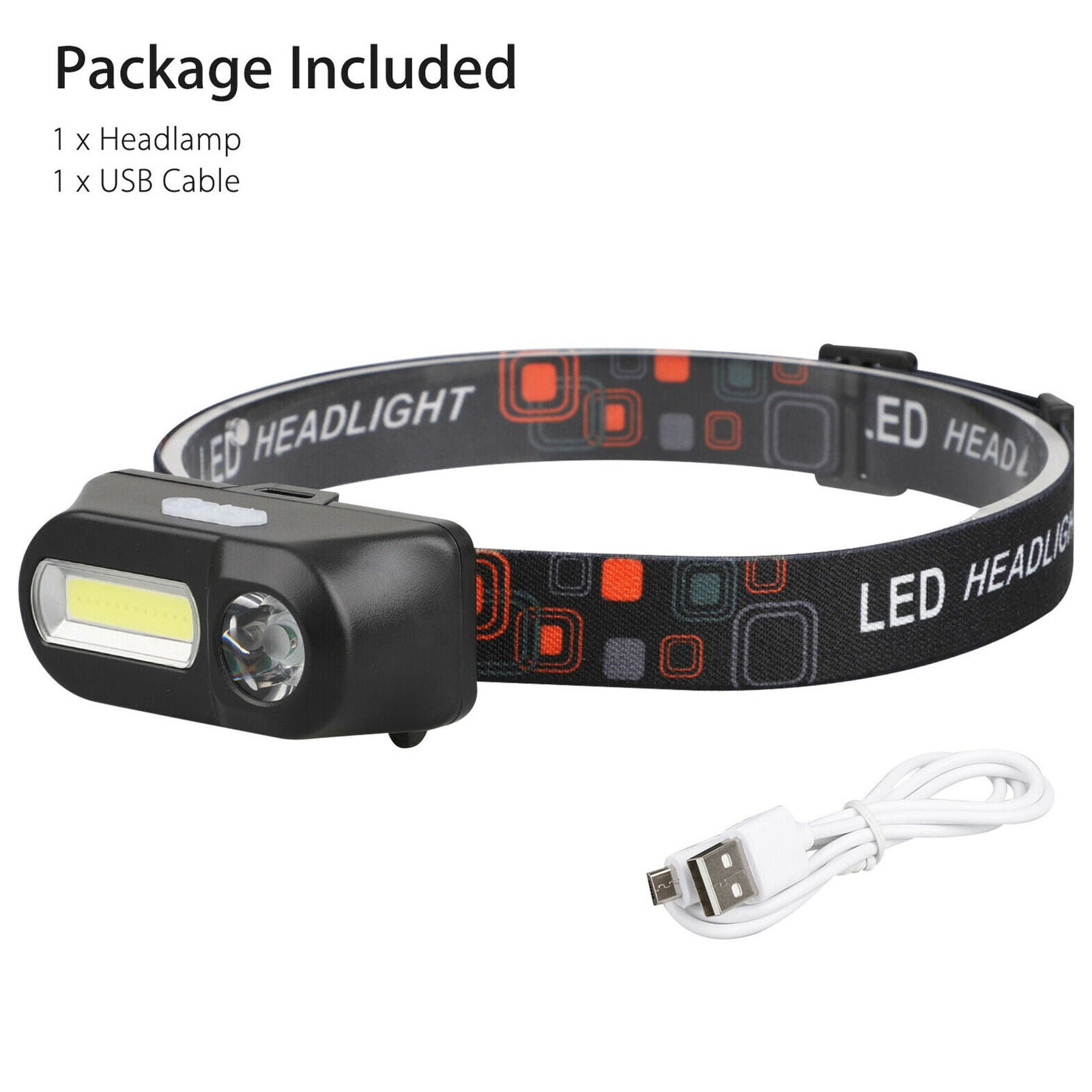 USB Waterproof Rechargeable LED Headlamp Headlight Head Lamp Torch Flashlight