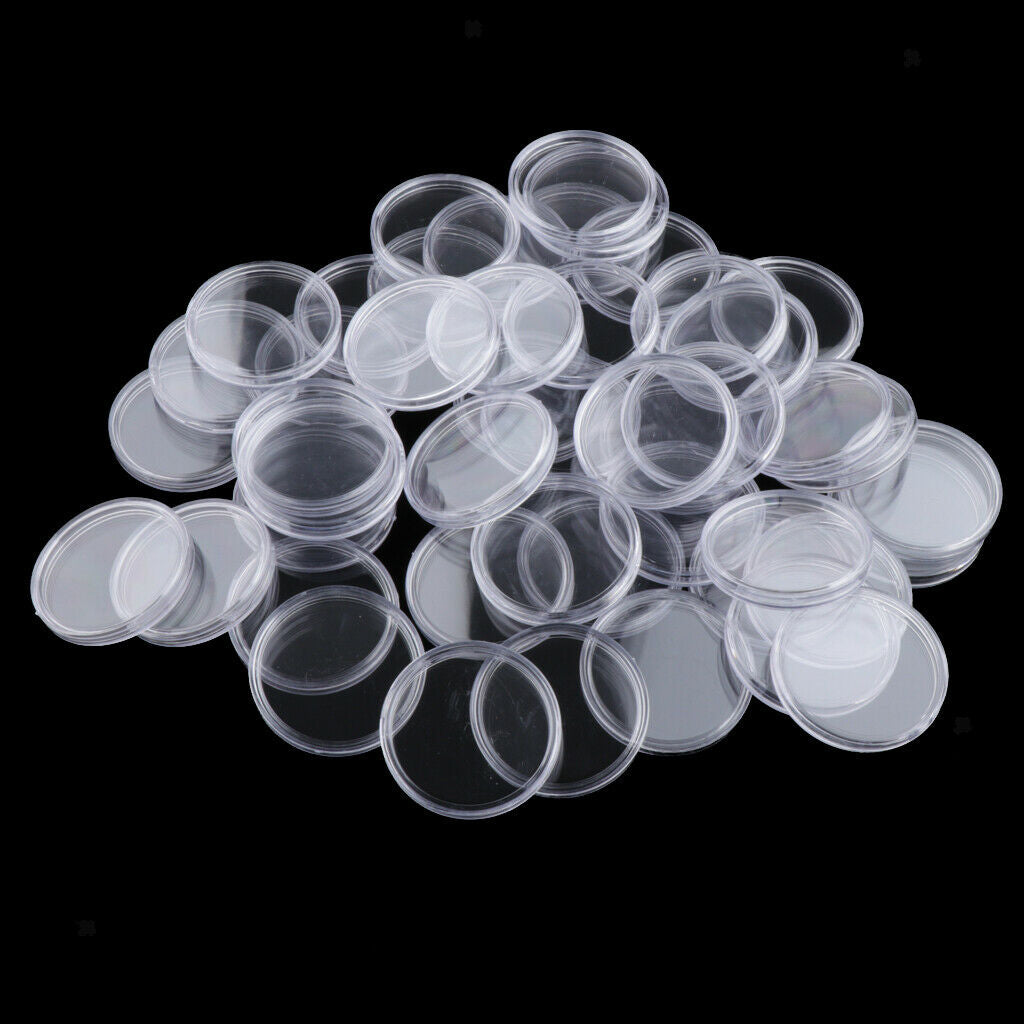 100 Pieces Coin Capsules Coin Case Storage Container for Coin Penny Organizer