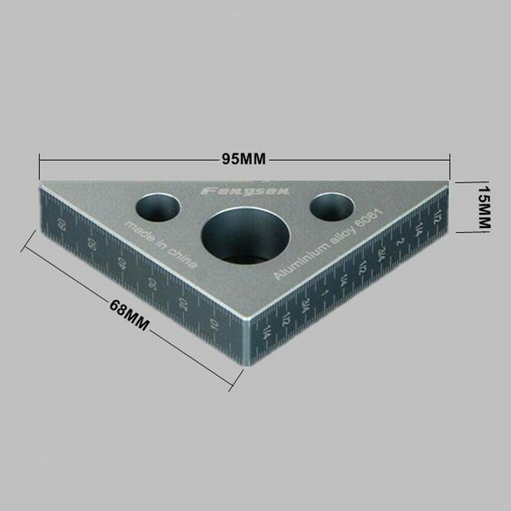 Aluminium Triangle Ruler Woodworking Height Measuring Tool Metric and inch