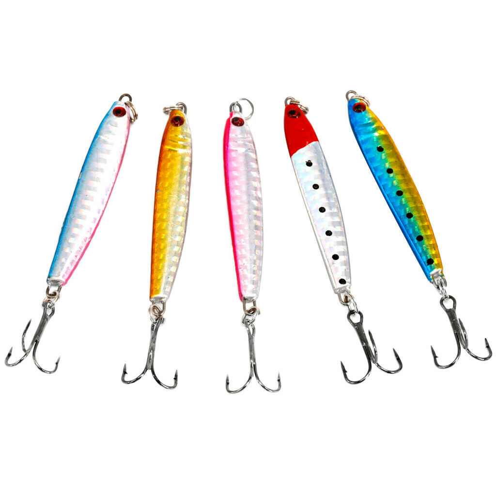 5Pcs/lot Heavy Duty Deep Sea Fishing Jigging Spoon Lures