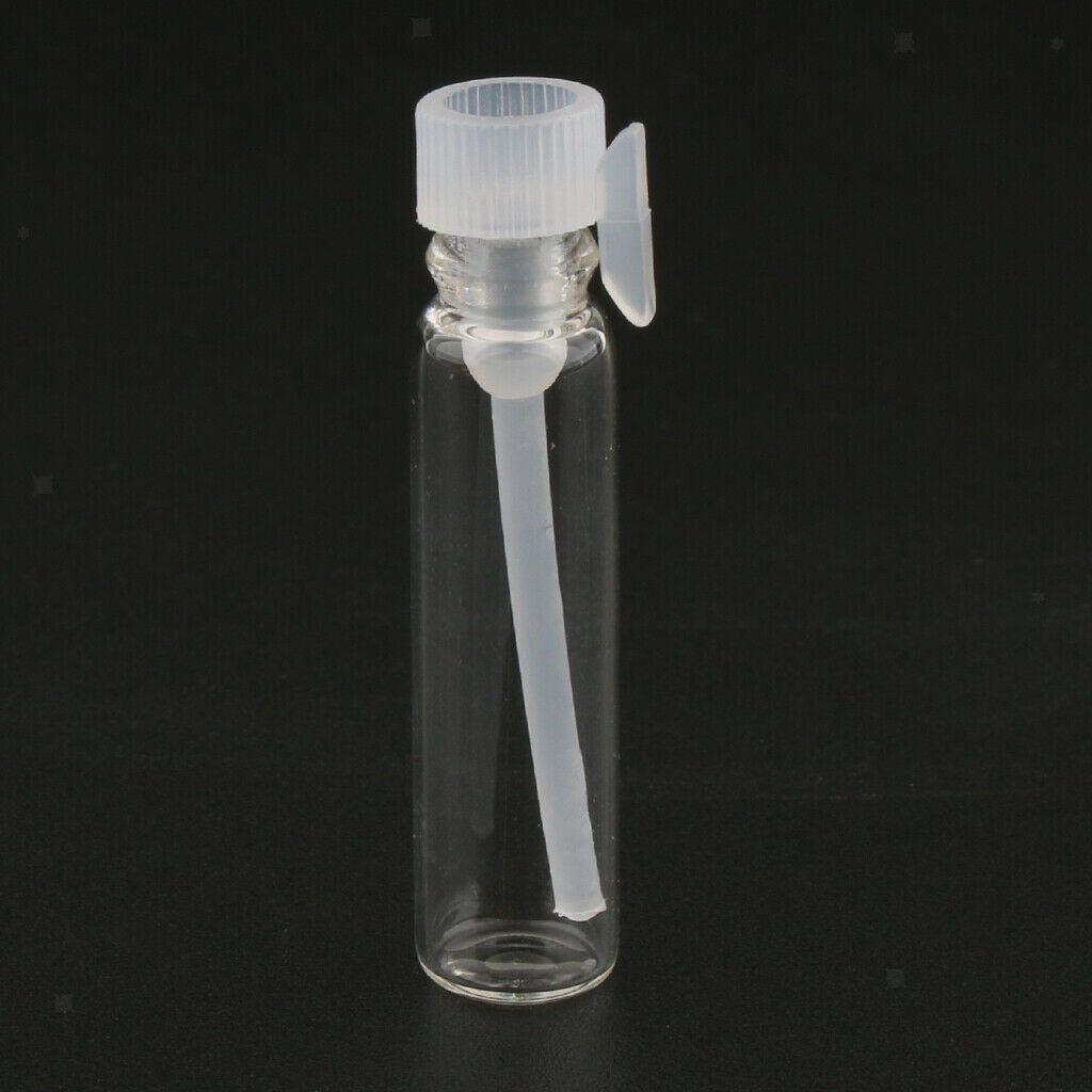 30 lot Travel Empty Mini Clear Glass Bottle Jar Sample Vials for Liquid 2ml