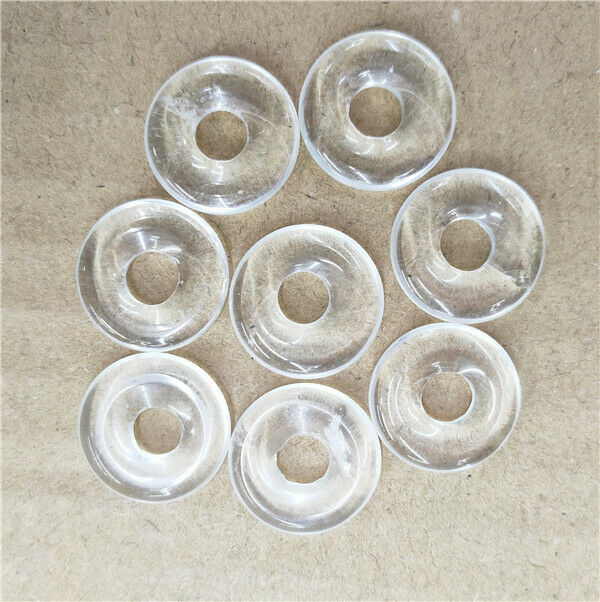 8Pcs 18mm White Cherry Quartz Donuts Pendant Bead for DIY Jewelry Necklace HH228