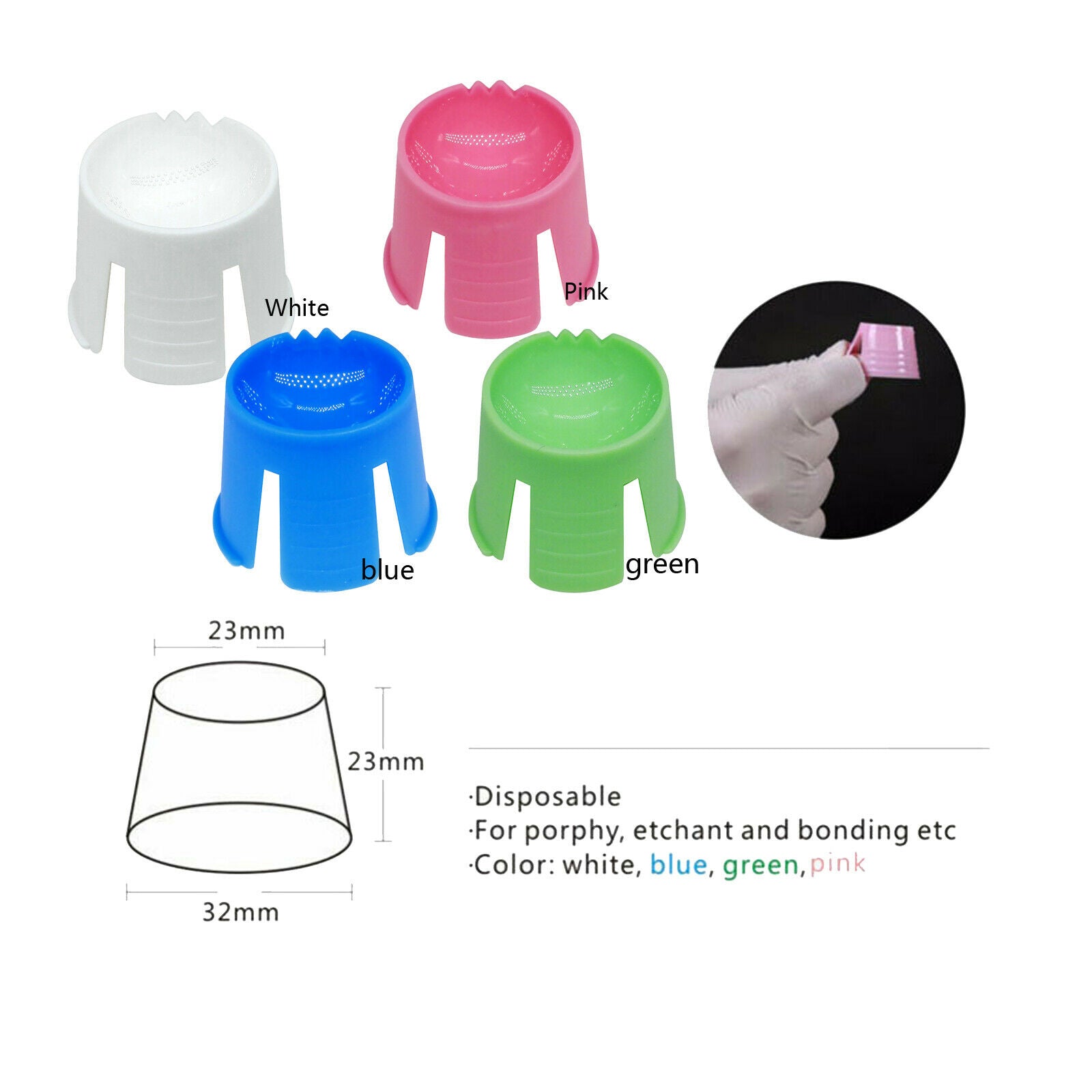 200Pcs ï¼ˆEach 50Pcsï¼‰ NEW Dental Mix color Multi-purpose Disposable Dappen Dishes