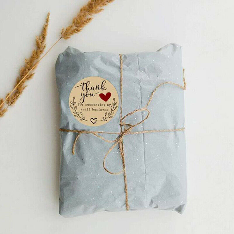 500PCs Handmade Thank You Stickers Paper Seal Labels Round Stationery DecorB Lt