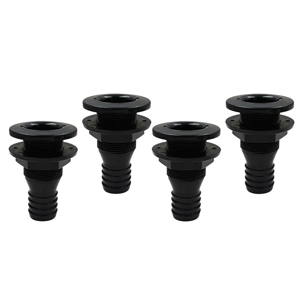 4x Durable 1'' Marine Thru-Hull Fittings Replacement Yacht Parts for Boat