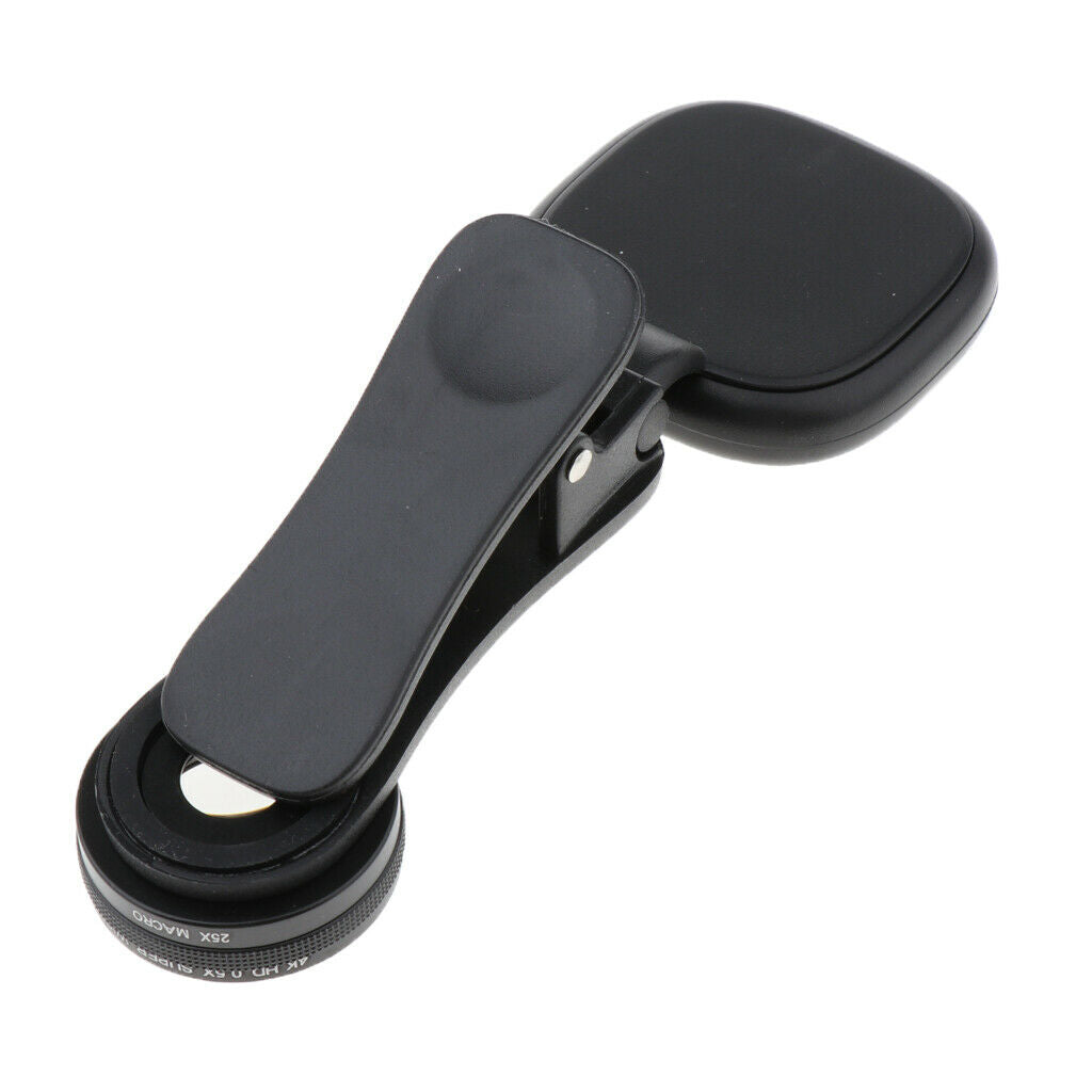 Selfie Ring Light Fill Light with Wide Angle and Macro Lens Kit Black