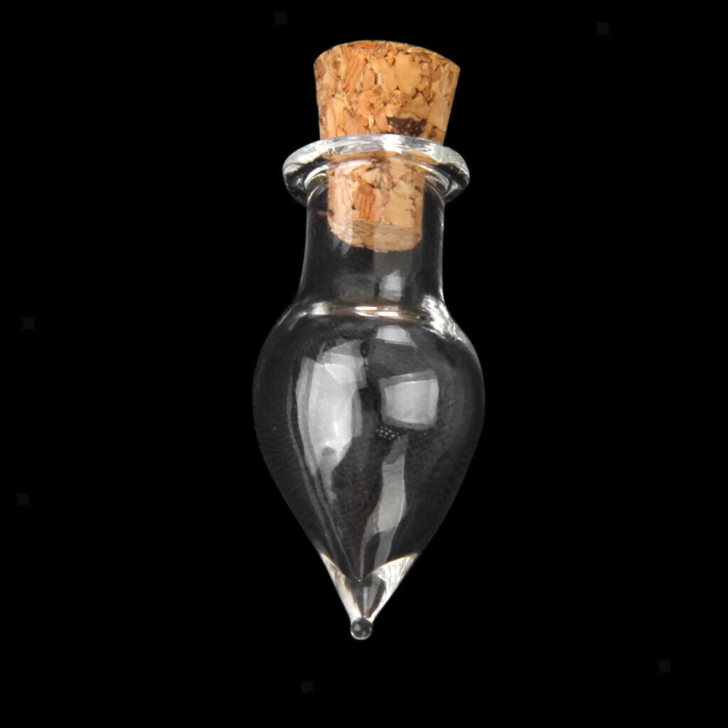 Lot of 30, Mini Glass Empty Bottle Vial Jar with Cork Stopper Pendant DIY