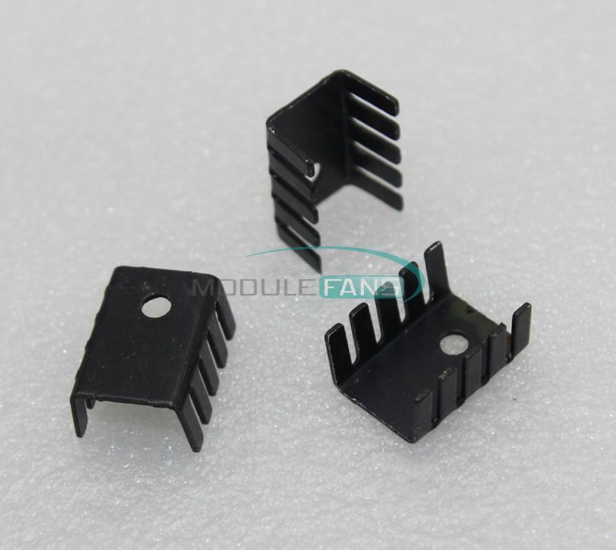 20PCS TO-220 Heat Sink Black TO220 19x15x10mm IC Heat Sink Aluminum top