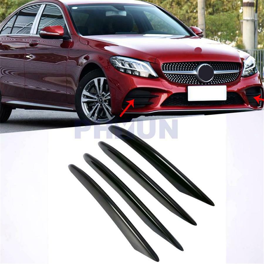 4pcs ABS Car Front Fog Decorative Cover Trim For 2015-2018 Mercedes-Benz C Class