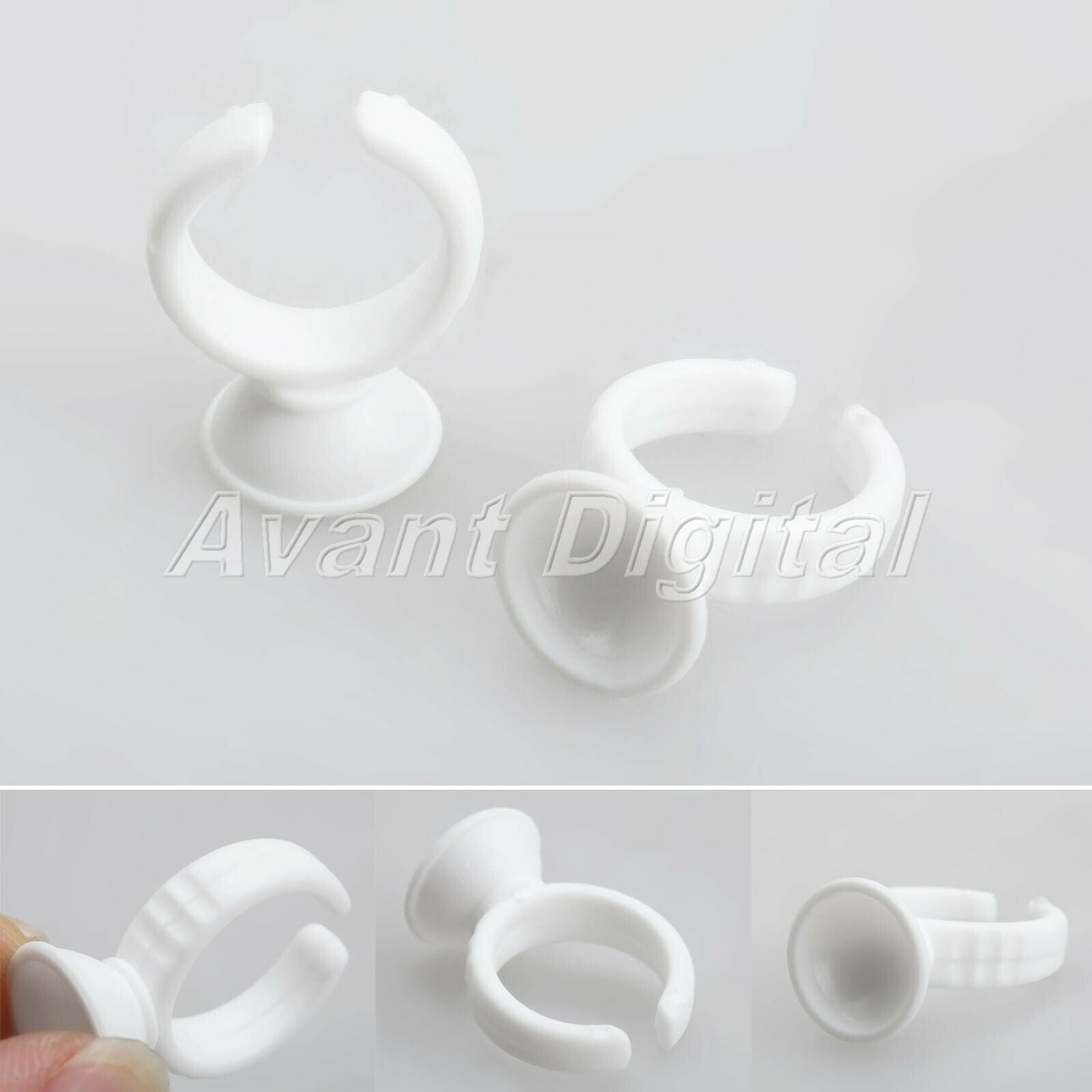 50X White Plastic Disposable Tattoo Ink Holder Cups for tattoo/permanent makeup