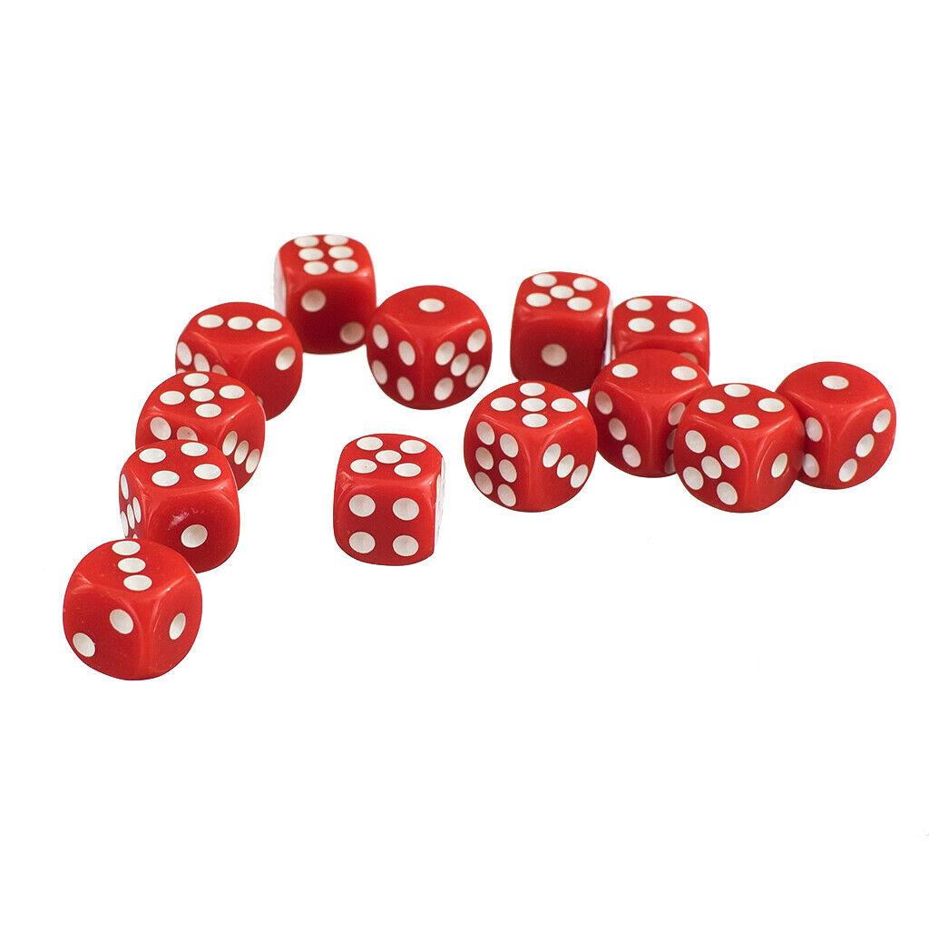 50 Pieces 12mm 6-sided Polyhedral Dices for Table Casino Card Games Supplies
