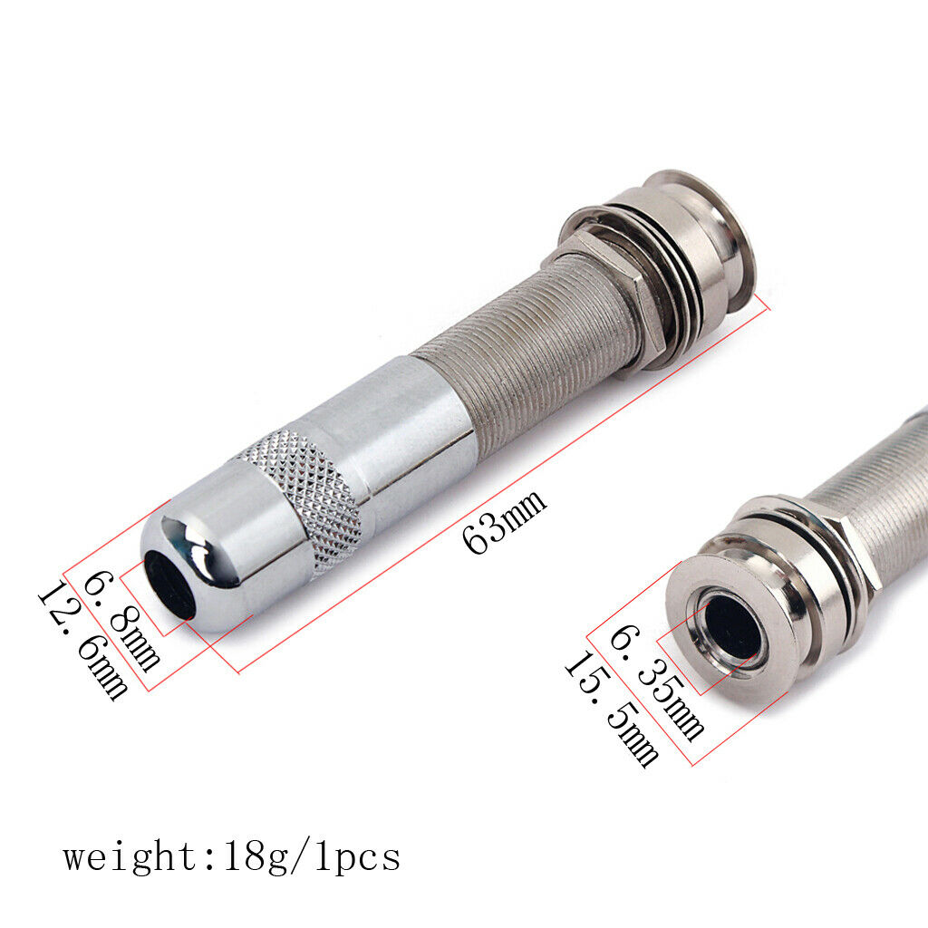 6.35mm 1/4'' Guitar Bass End Pin Input Output   Stereo Socket Plug