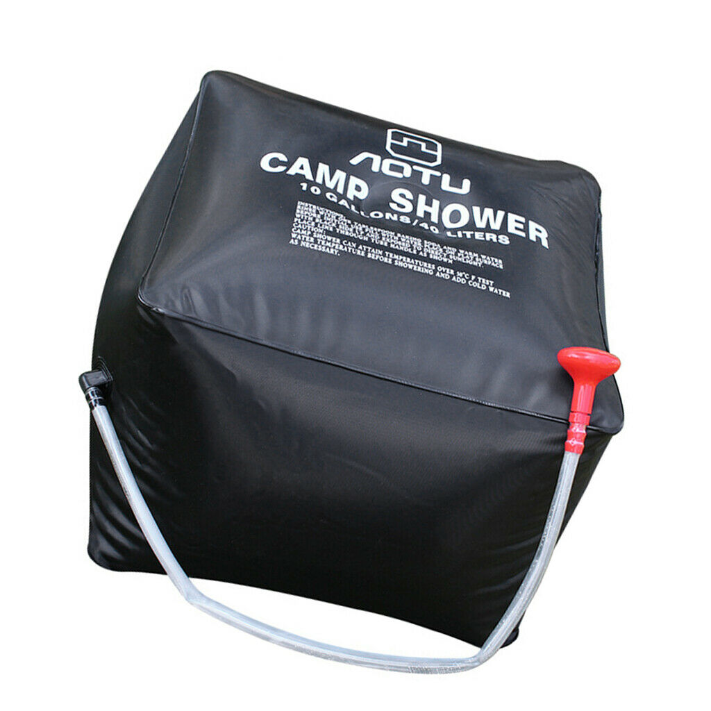 40L Camp Shower Water Bag Outdoor Solar Heated Bathing Portable Hose