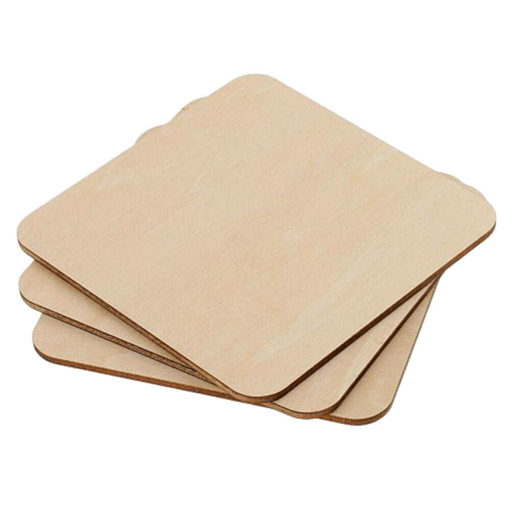 10 X Unfinished Wood Square Coaster Wooden Blank Cutouts for Crafts