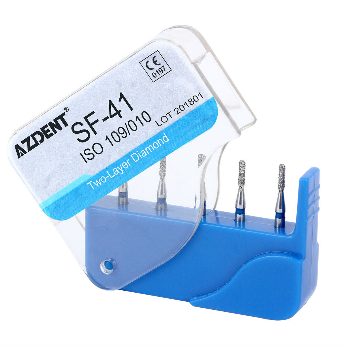 100X 2-tier Dental Diamond Burs Straight Flat end for High Speed Handpiece SF-41