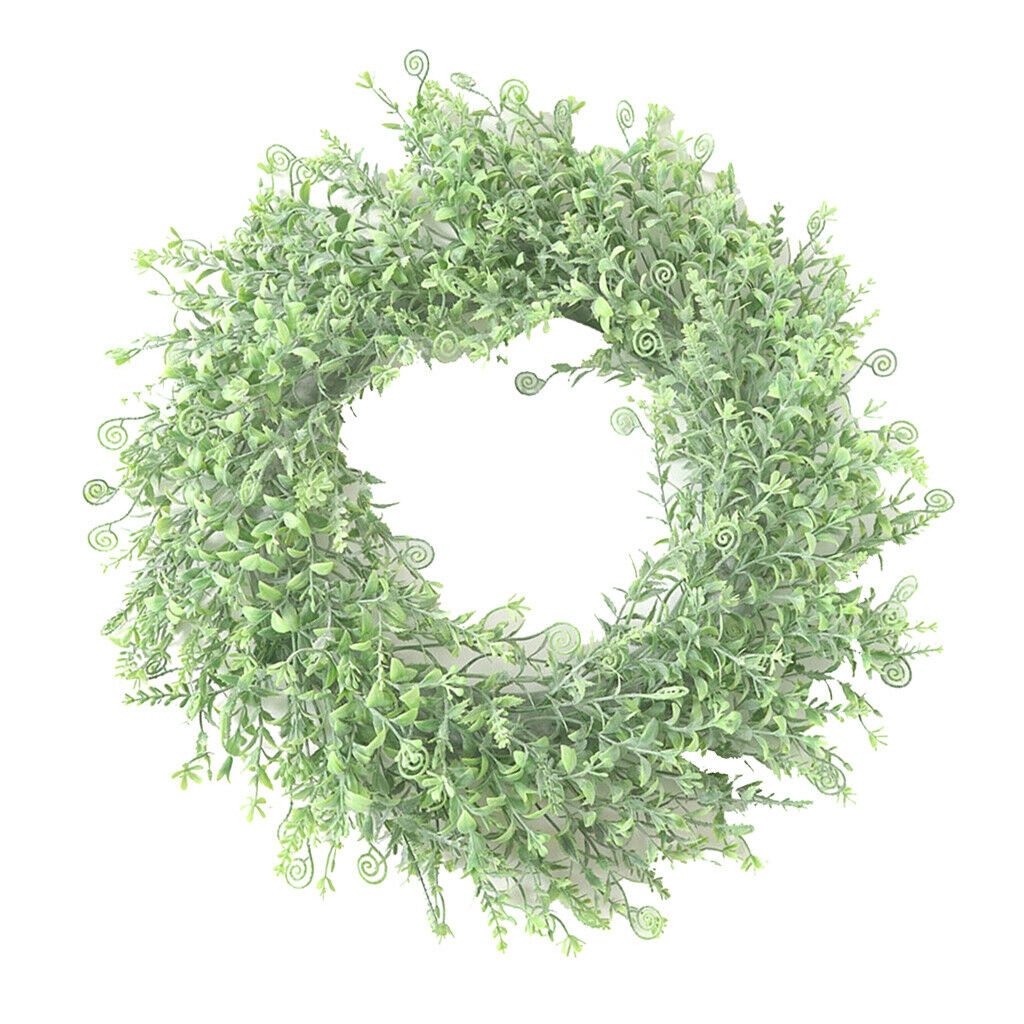 Artificial Plant Wreath, Fern, Spring Flowers and Wild Grass Wreath On Twisted