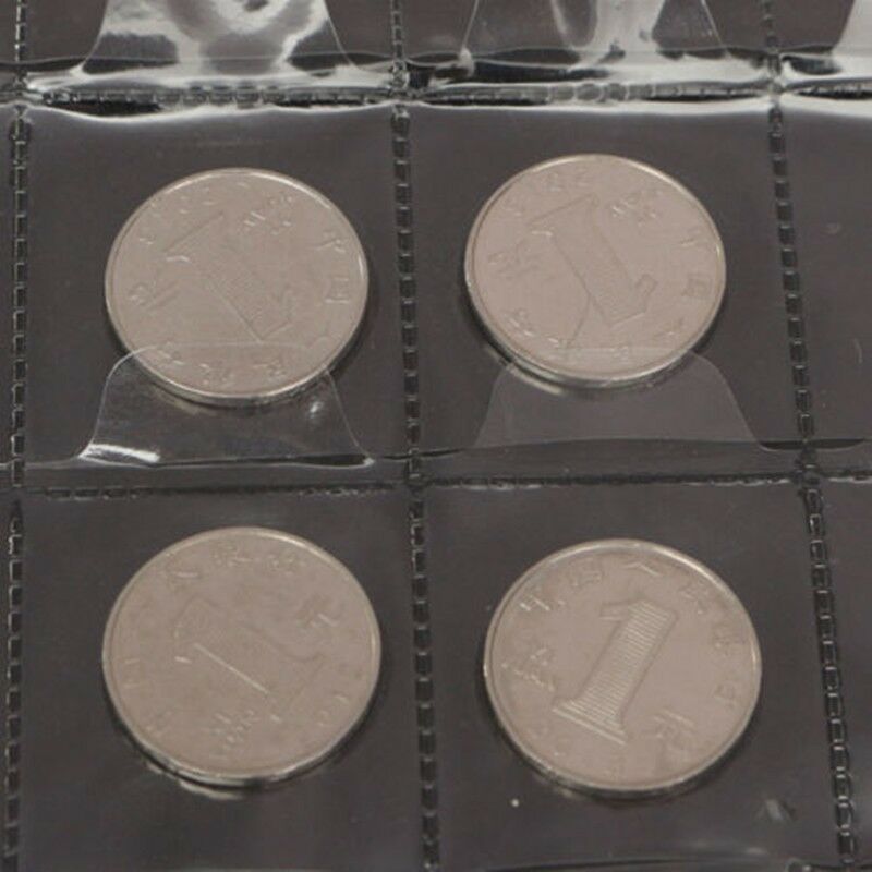 5x 30 Pockets Coin Holders Collection Storage Plastic Money Album Case Envelope