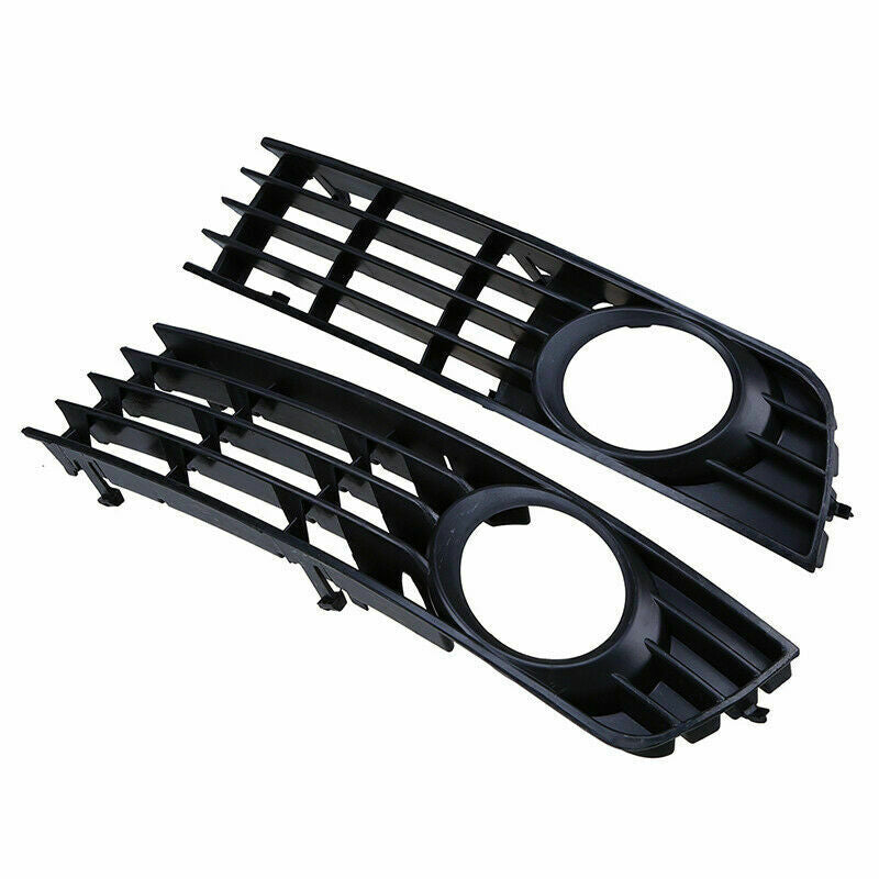 2x Black Front Bumper Fog Light Grilles For Audi A4 Sedan 2002-2004 03 8H0807681