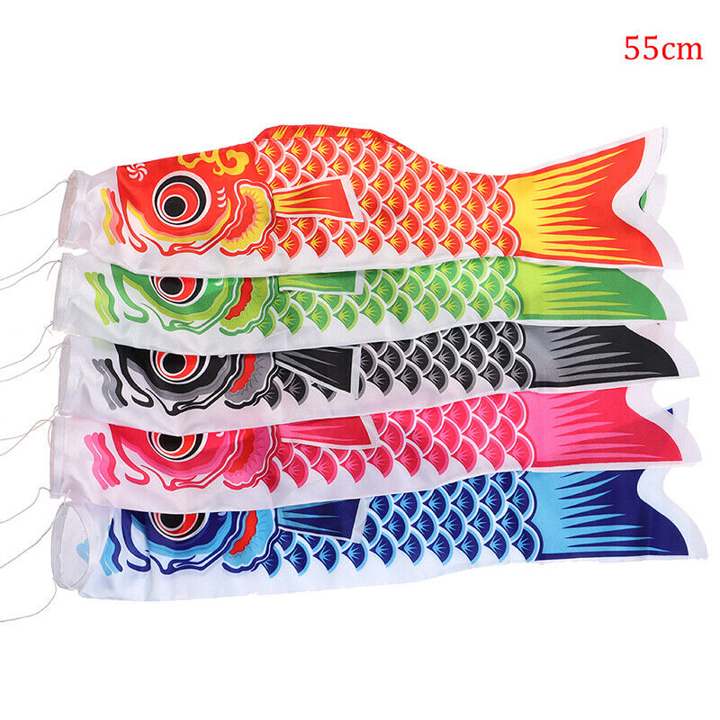 55cm Japanese Carp Windsock Streamer Fish Flag Colorful Wind Sock Flag T .l8