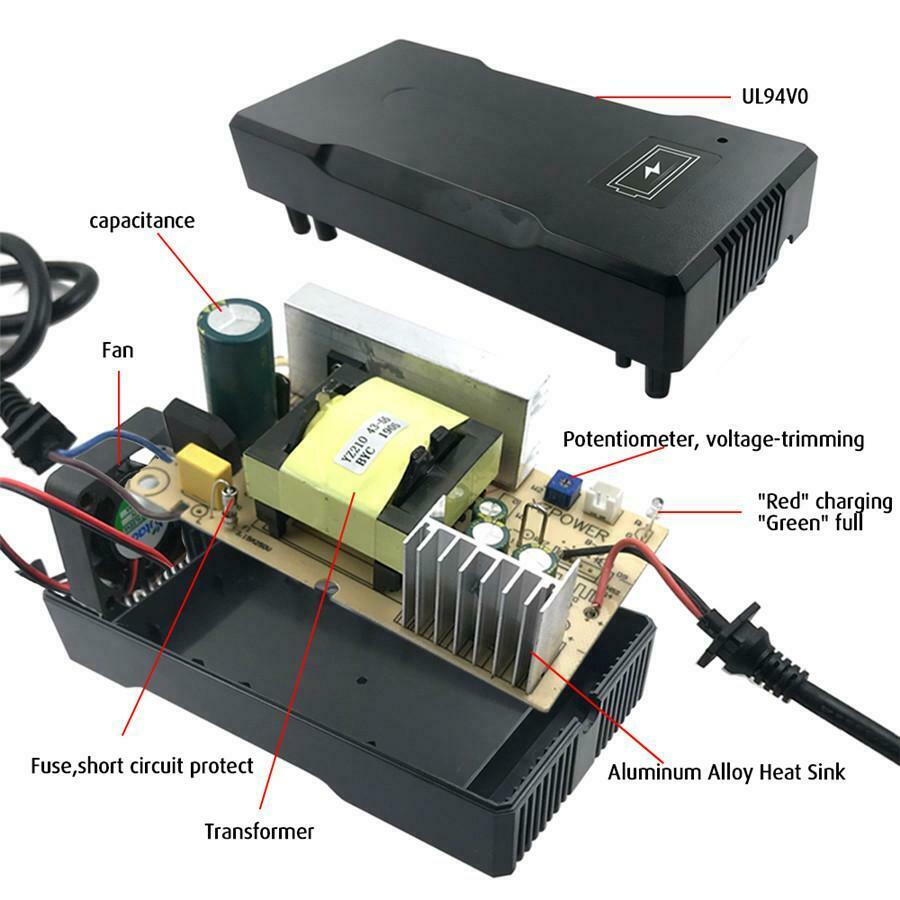 54.6V 4A Lithium Battery Fast Charger EU Plug For 48V Electric Scooter E-bike