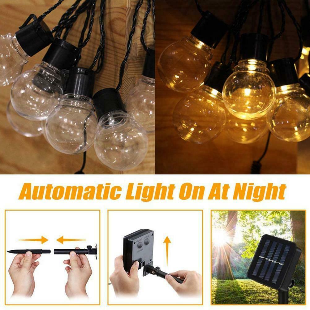 10 LED Outdoor Solar Bulbs IP65 Waterproof Garden String Lights for Garden