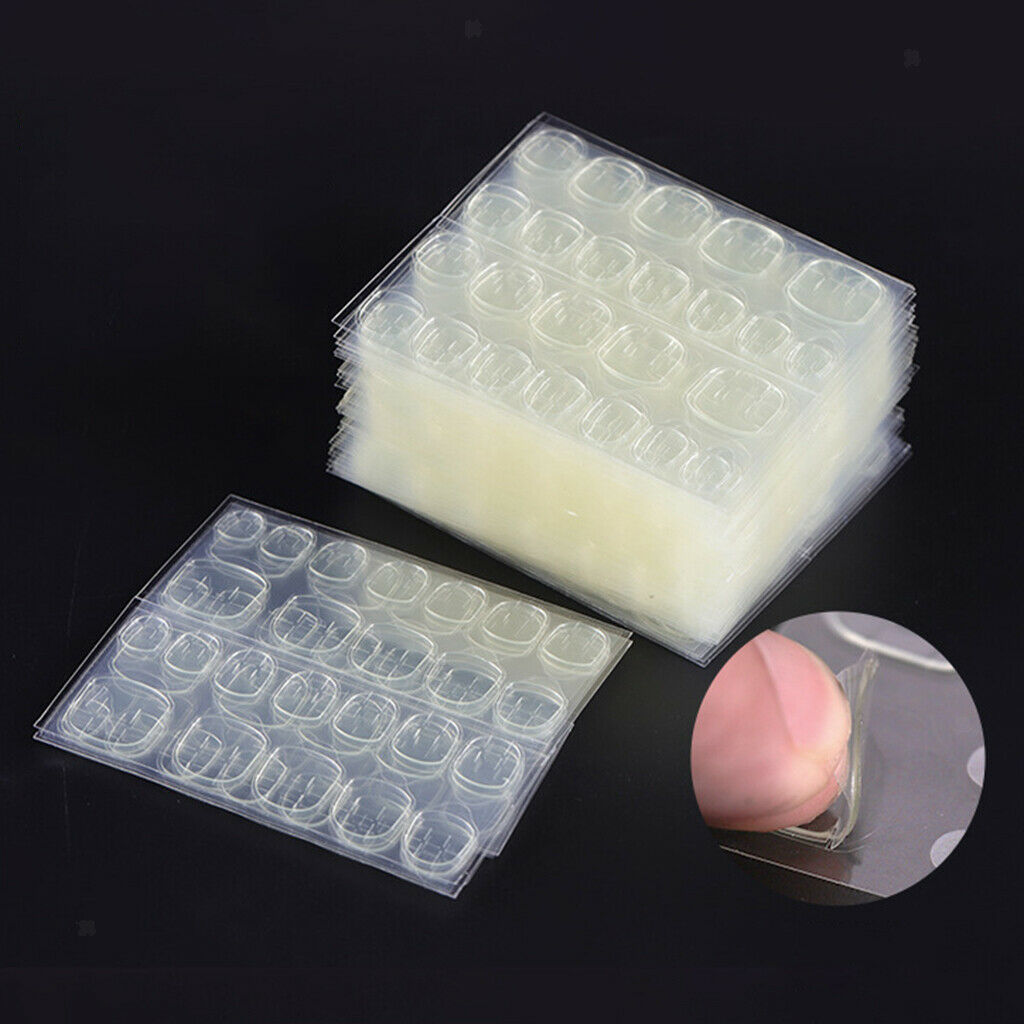 240 Pack Waterproof False Nails Tapes Breathable Nail Art Stickers Glue