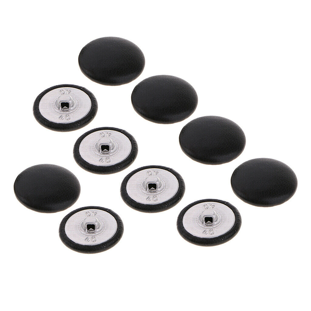 Round Leather Covered Buttons Shank Clothing Scrapbook Cardmaking 25mm