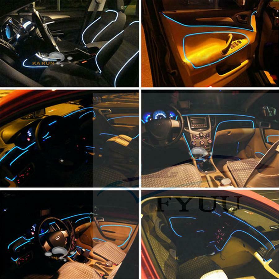 10 in 1 RGB LED With 10M Car Interior Decor Neon EL Fiber Optical Strip Light