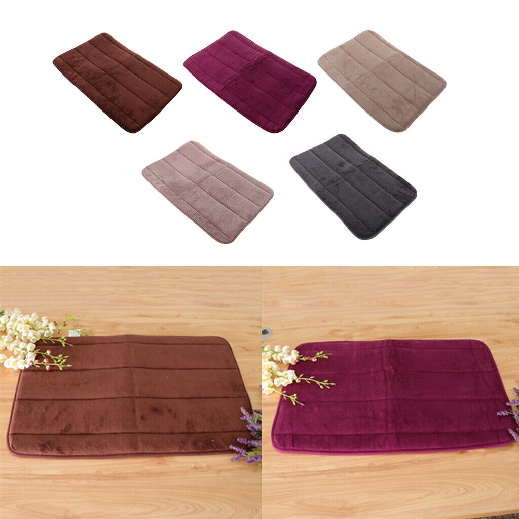Memory Foam Bath Mat Non Slip Absorbent Bath Rug Carpet Dark coffee 40X60cm