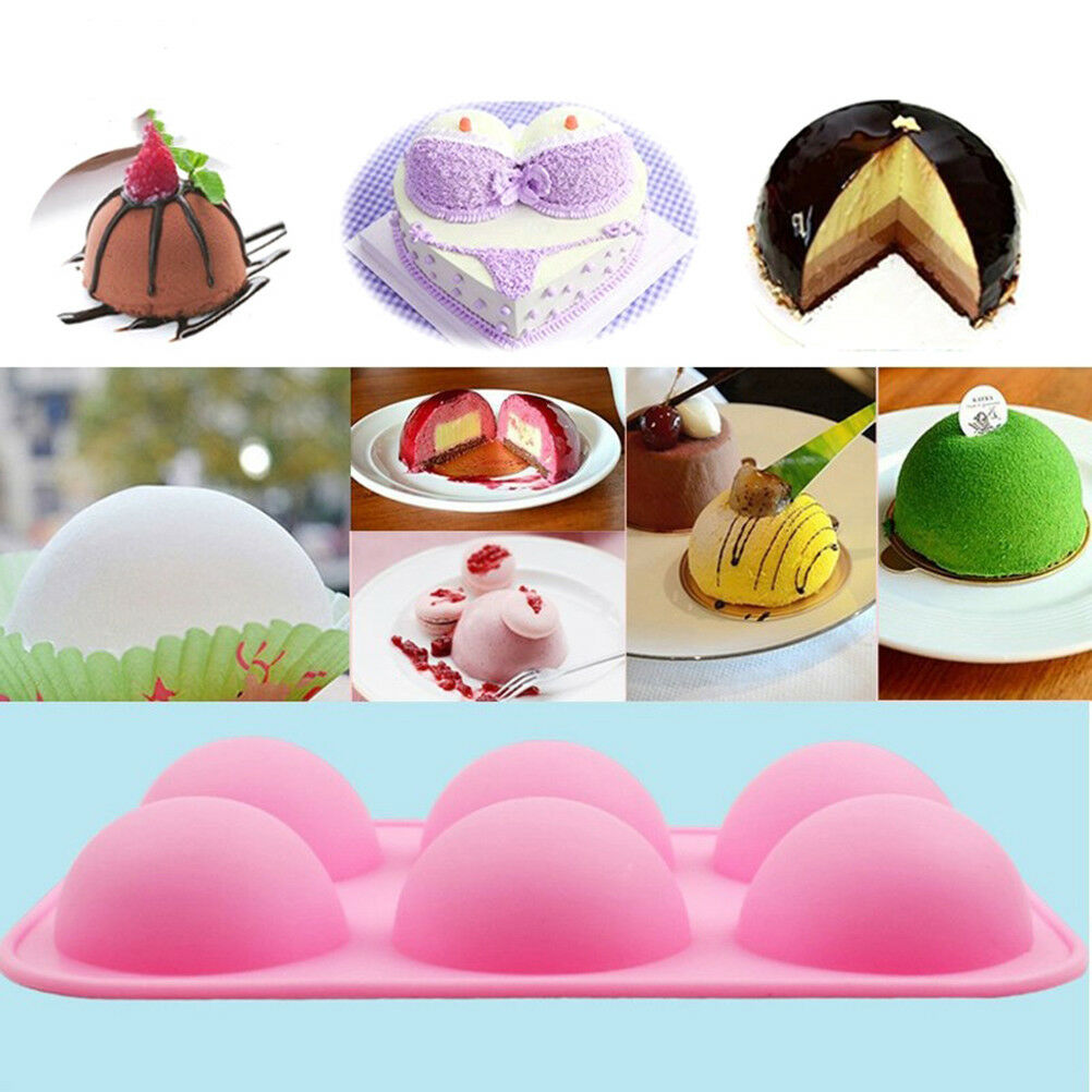 Silicone Soap Chocolate Molds Cake Baking Tool  Pastry Mould round shape 6holDD