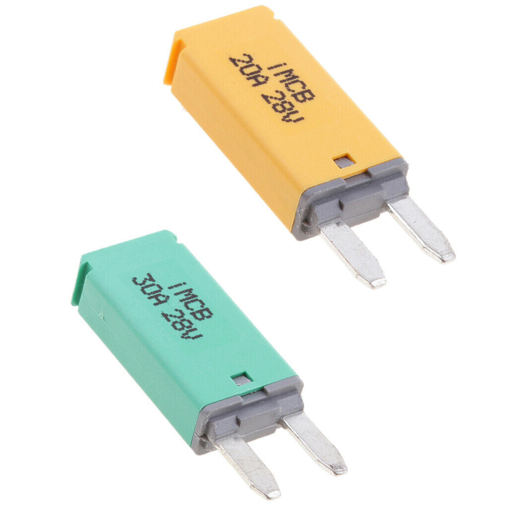 2 Pieces 20A+30A Car ATM Mini Blade Fuse Kit Circuit Breaker Manual Reset