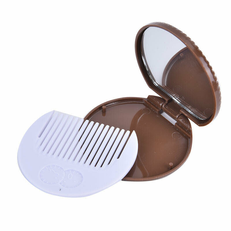 New Makeup Tool Pocket Mirror Mini Cute Chocolate Cookie Shaped With CombL TH