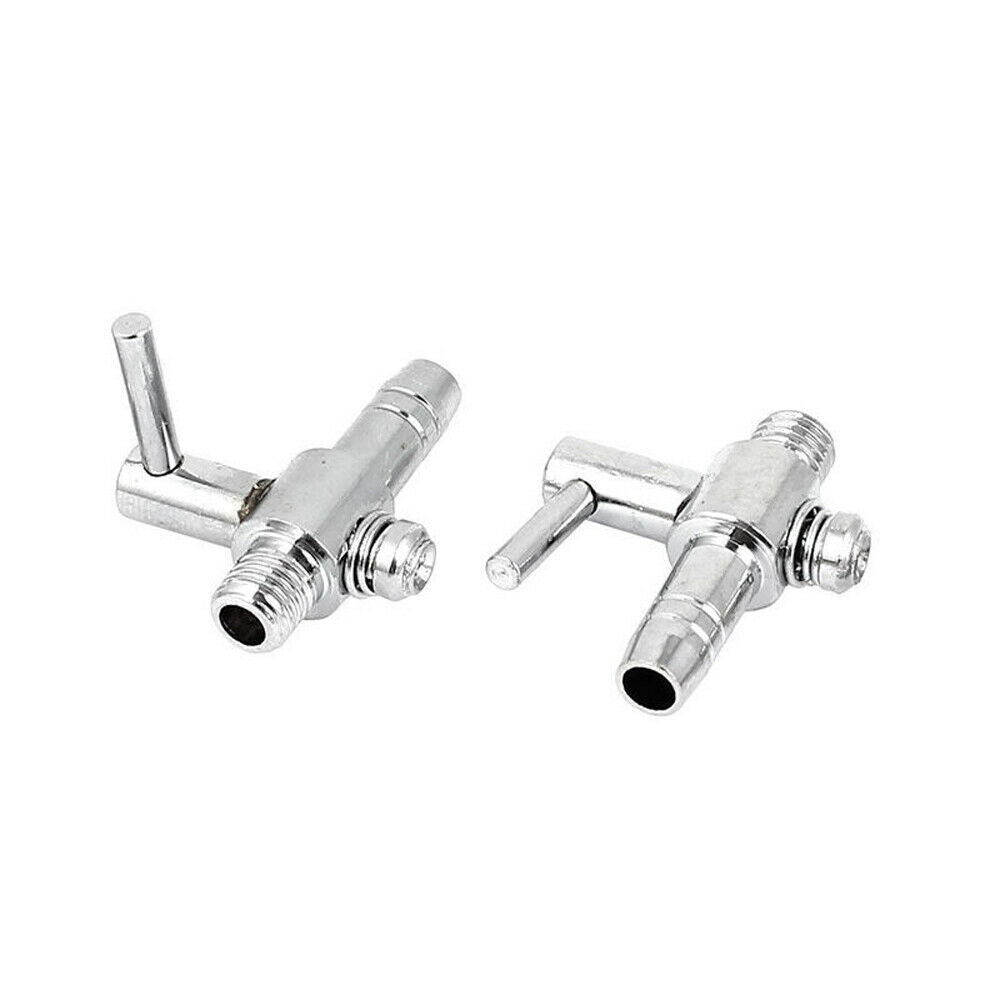 2x Thread Stainless Steel Aquarium Air Flow Distributor Lever Control Valves