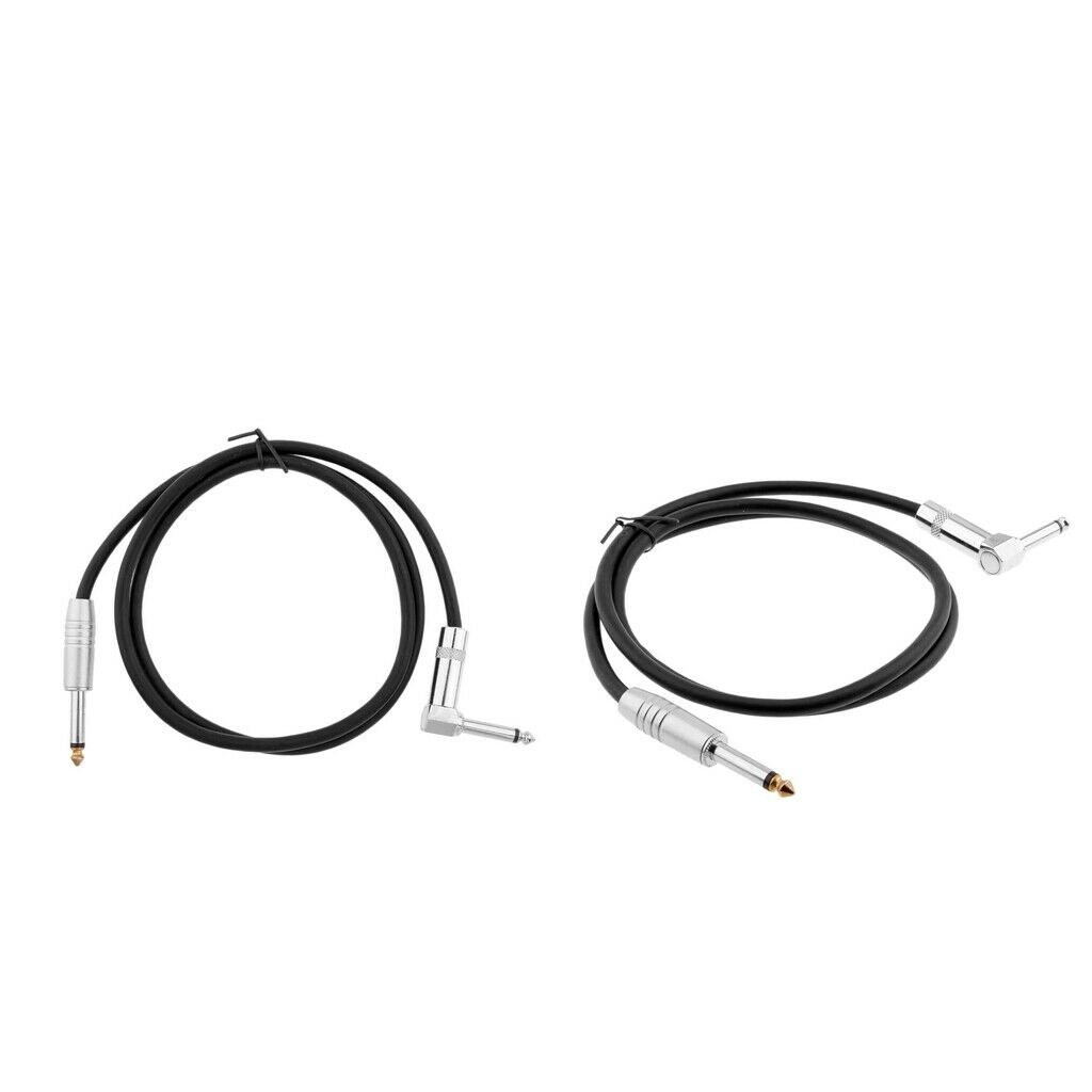 2Pieces 6.35mm 1/4 Inch TS Jack to 1/4 TS Jack Guitar Instrument Cable