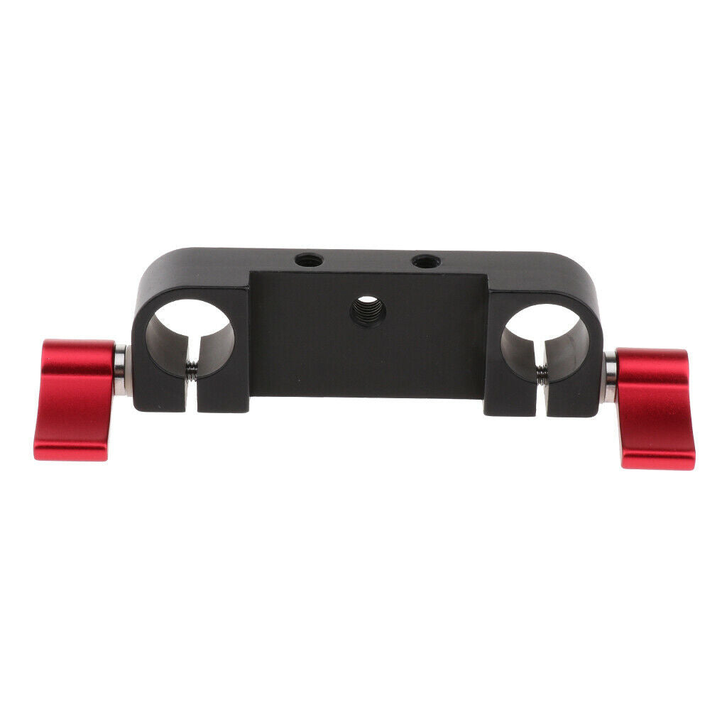 Aluminum Alloy 15mm Double Rod Clamp with 1/4 inch and M5 Female Screw Holes for
