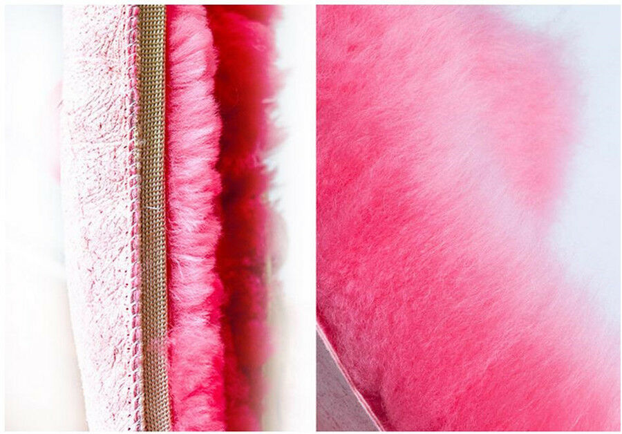 3Pcs/Set Fur Car Steering Wheel Cover Red Wine Color Wool Furry Winter Essential