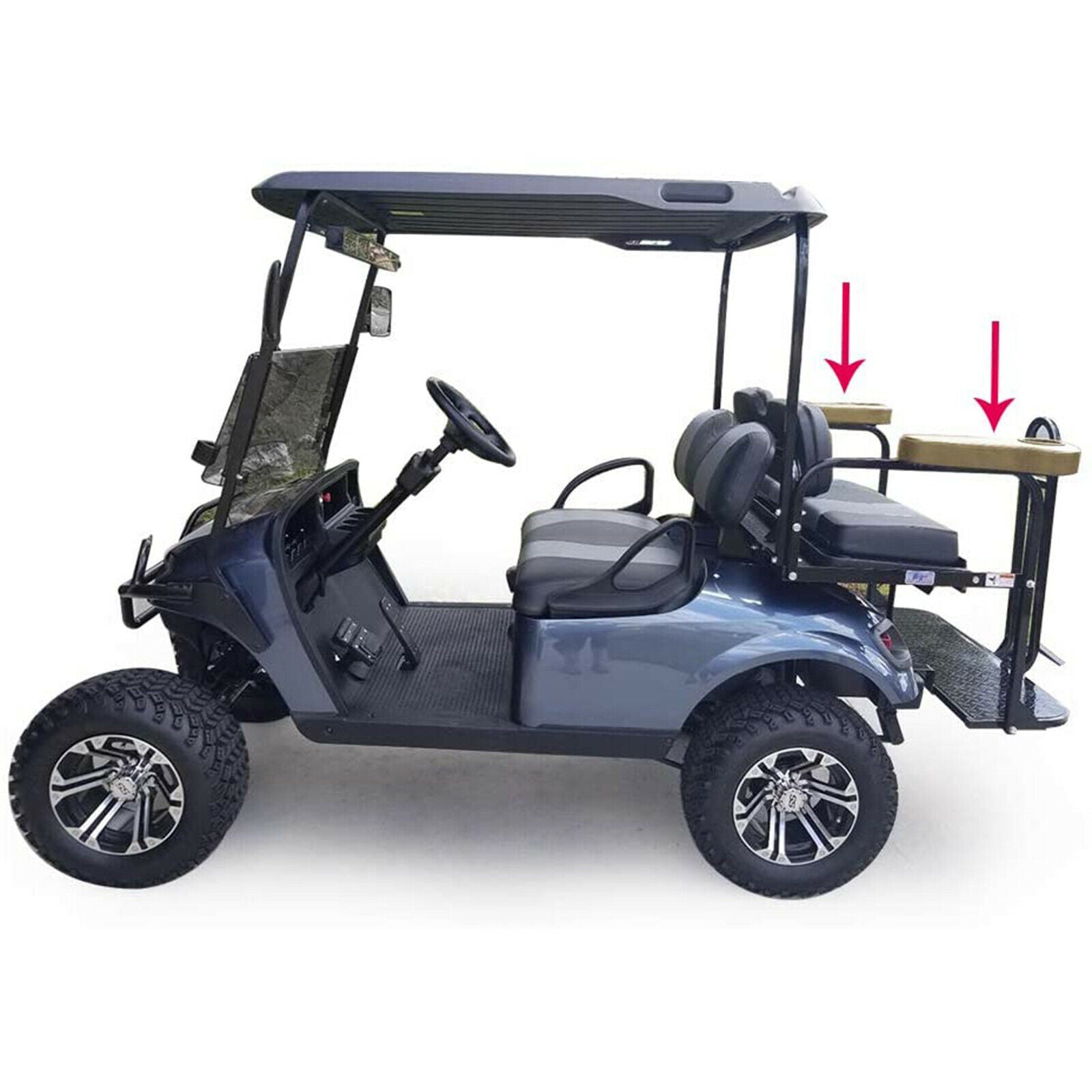 Universal Golf Cart Armrest Cushion with Cup Holder for Club Car Brown